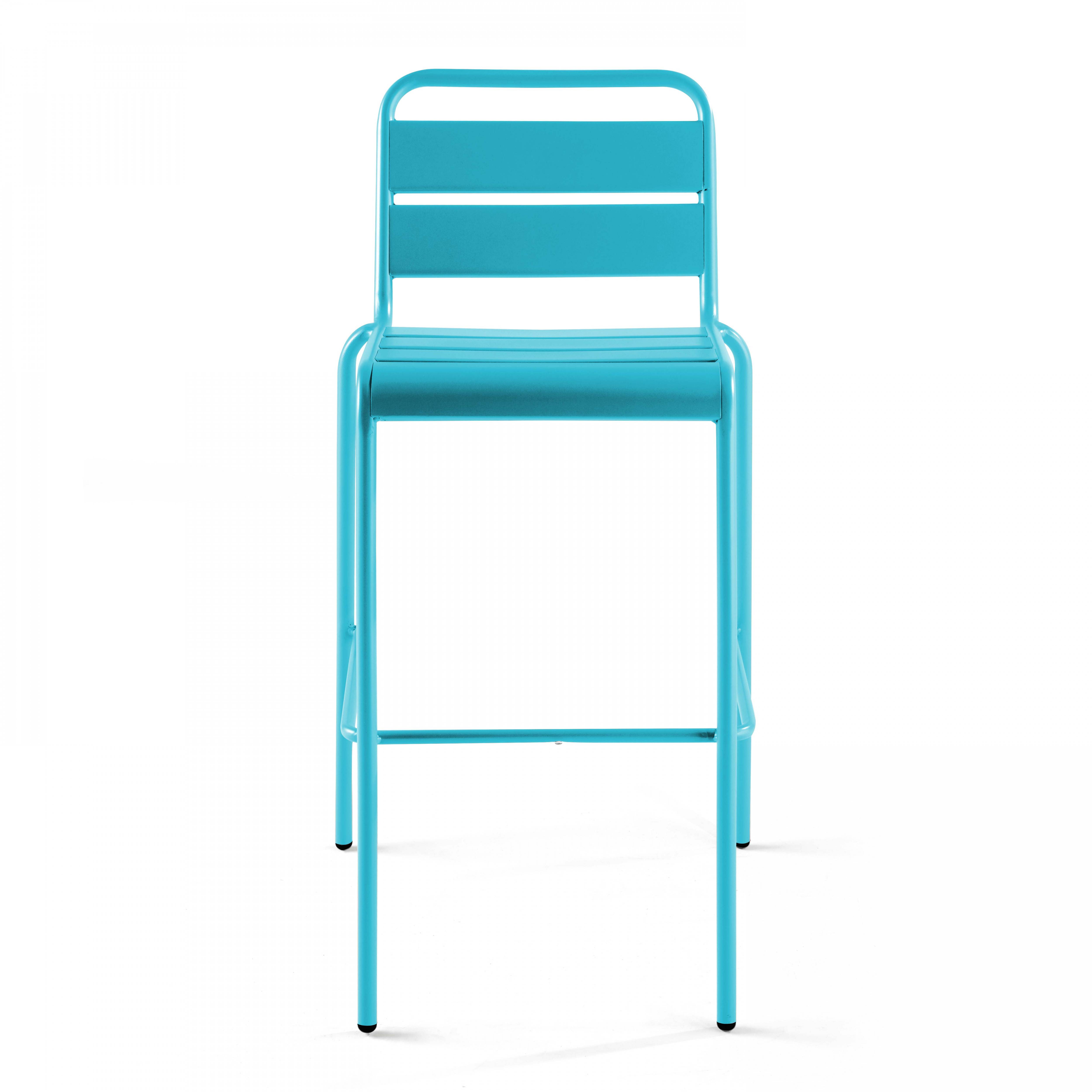 Oviala - Chaise haute de jardin en métal bleu Palavas - Oviala - Image 4