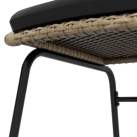 Salon Jardin Bistro 3 Pièces Rotin Acier Balcon Jaune - ComfortXL Outdoor Living - Image 8
