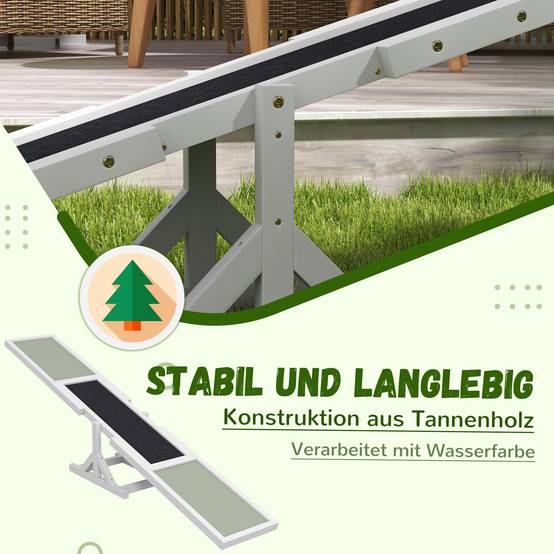 Bascule d'agilité pour chien bois naturel 180 x 30 x 30 cm - PANGIVO - Image 6