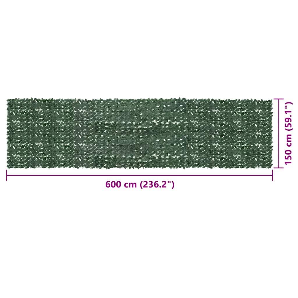 Écran de balcon avec feuilles vert foncé 600 x 150 cm - PANGIVO - Image 6