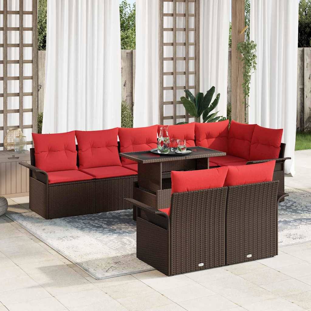 Vidaxl - Ensemble de canapé de jardin 9 pcs Marron Poly rotin vidaXL 3348310 - Image 1