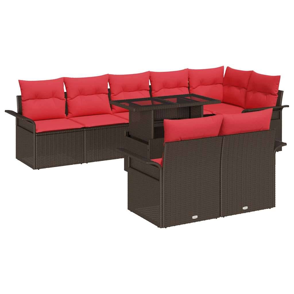 Vidaxl - Ensemble de canapé de jardin 9 pcs Marron Poly rotin vidaXL 3348310 - Image 2