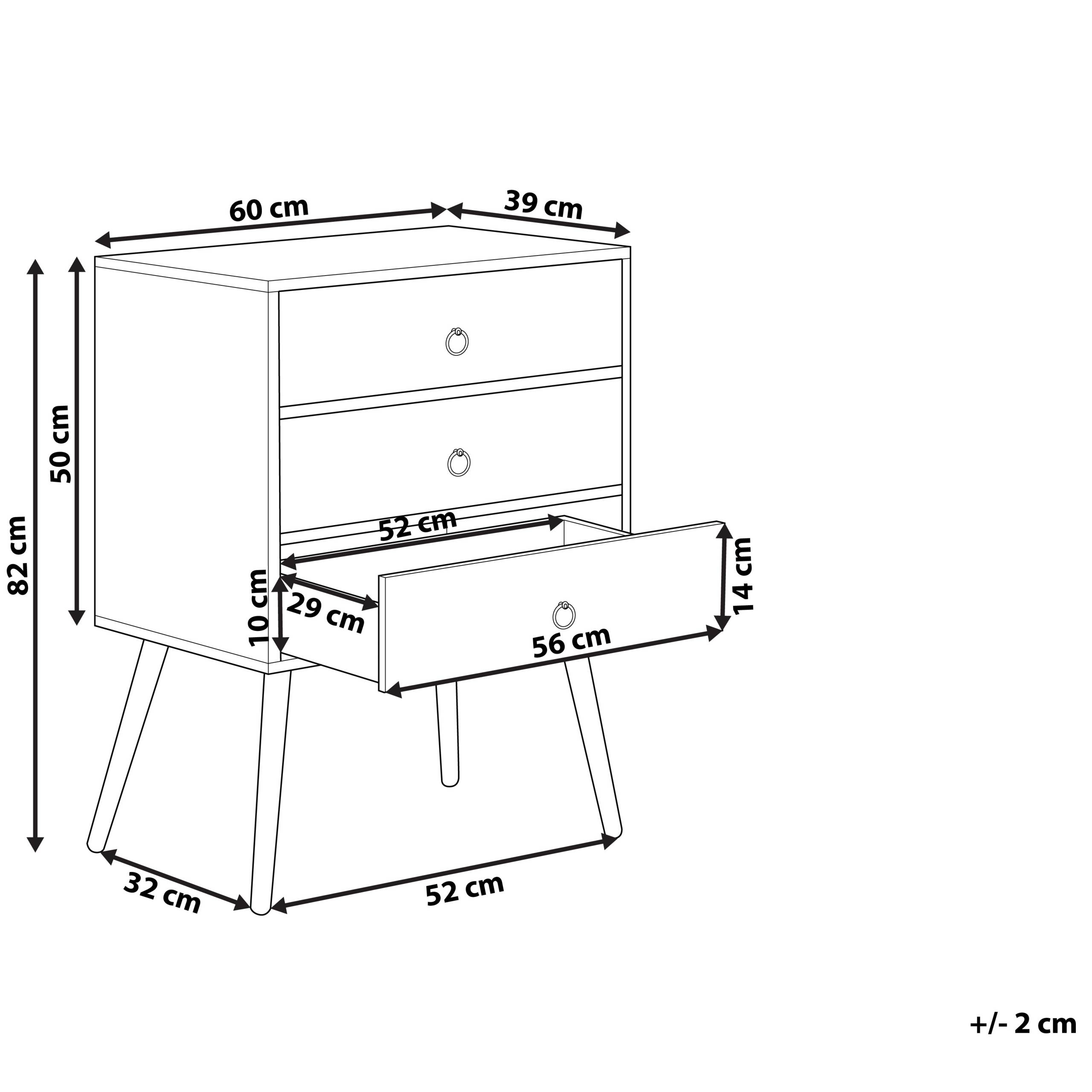 Beliani - Commode Panneau de particules de bois Effet béton gris BATLEY - 60x39x82- Beliani - Image 3