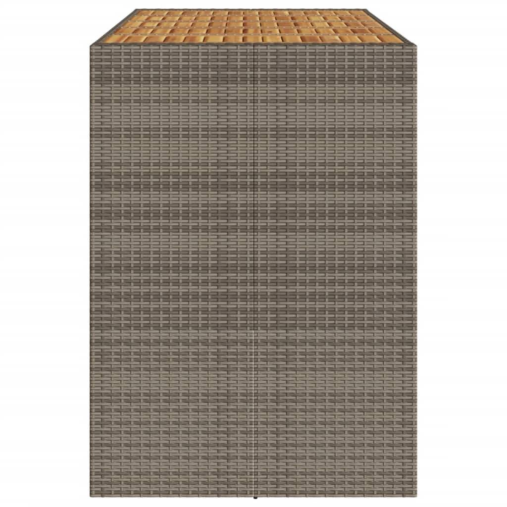 ComfortXL - Table Haute de Jardin Grise 185cm en Résine Tressée, Plateau Robuste en Bois d'Acacia – ComfortXL Outdoor Living - Image 6