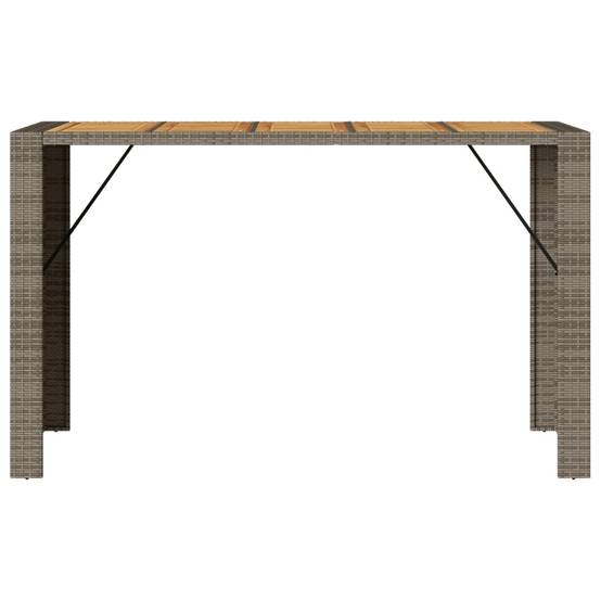 ComfortXL - Table Haute de Jardin Grise 185cm en Résine Tressée, Plateau Robuste en Bois d'Acacia – ComfortXL Outdoor Living - Image 5