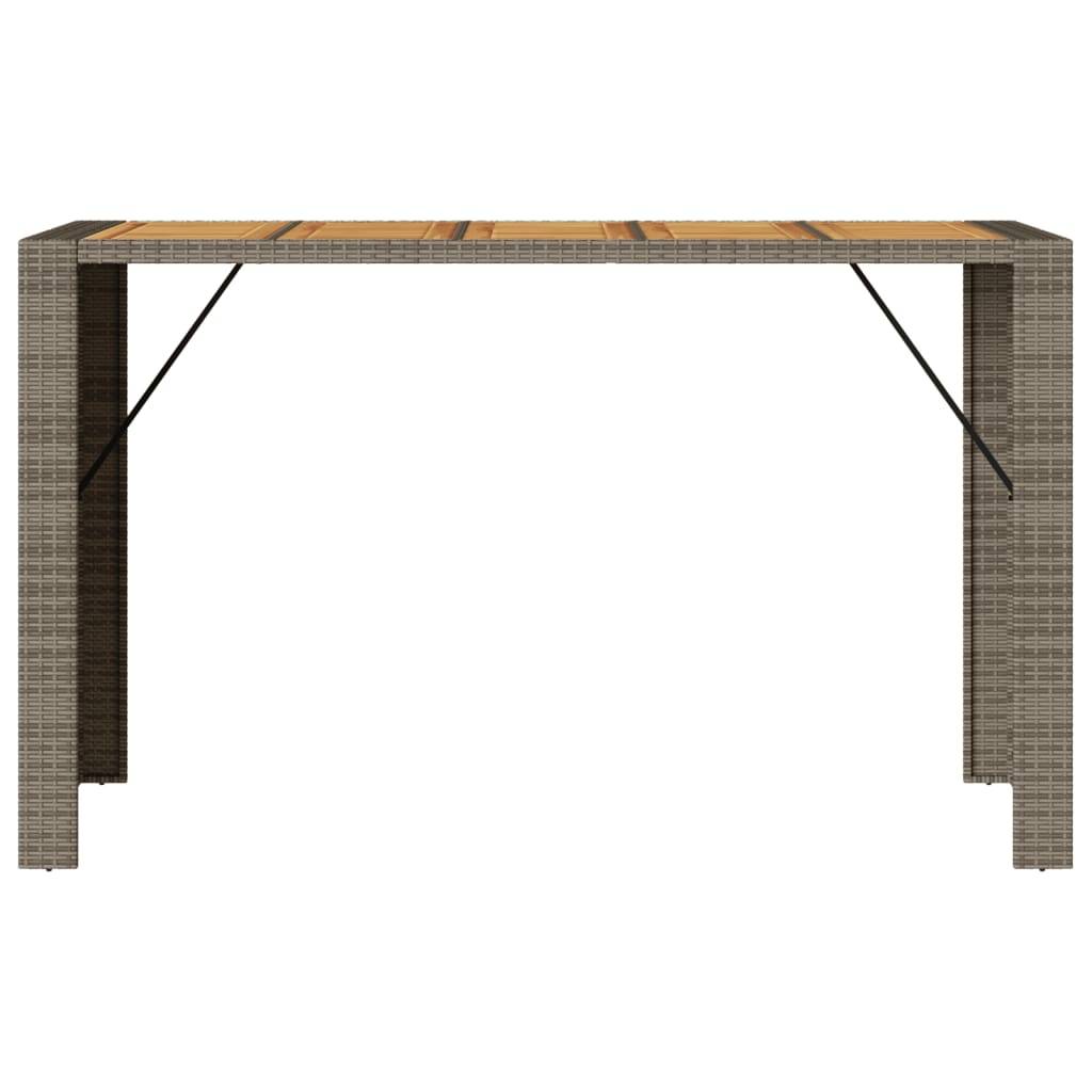 ComfortXL - Table Haute de Jardin Grise 185cm en Résine Tressée, Plateau Robuste en Bois d'Acacia – ComfortXL Outdoor Living - Image 5