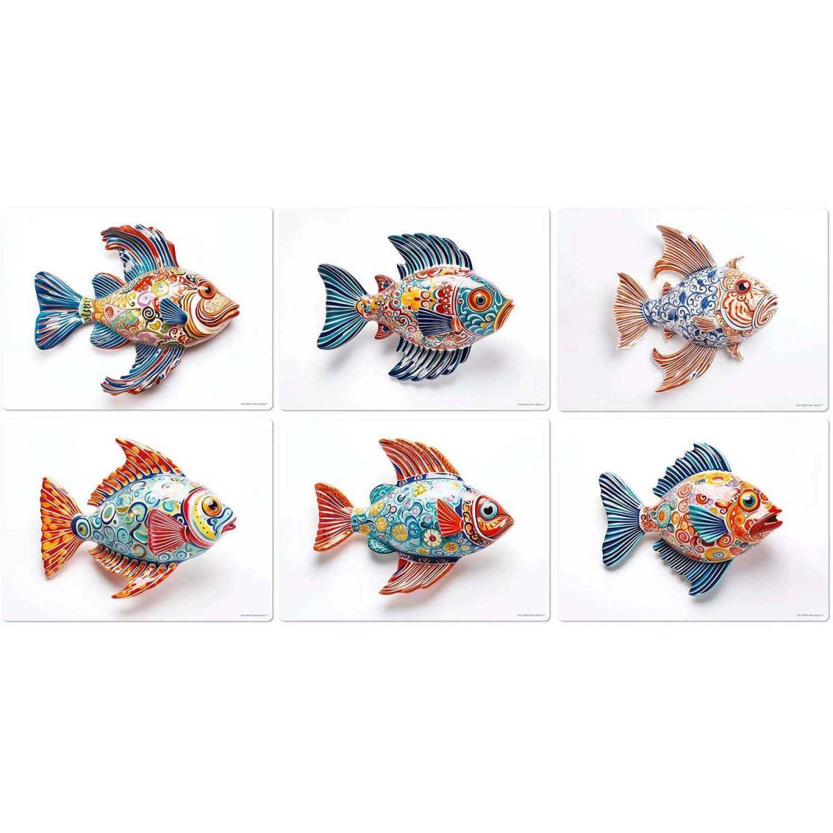 Set de table en vinyle 40 x 30 cm Equateur Lot de 6 sets de table motifs assortis - Image 1