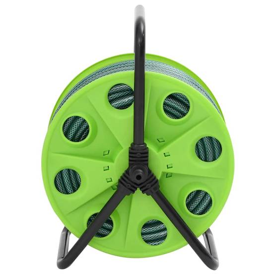 Enrouleur de tuyau acier galvanisé et plastique vert 40.5 x 34.5 x 47 cm - PANGIVO - Image 3