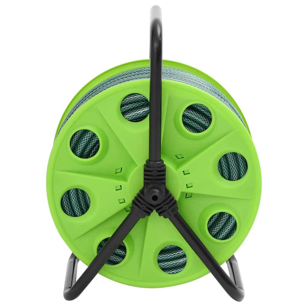 Enrouleur de tuyau acier galvanisé et plastique vert 40.5 x 34.5 x 47 cm - PANGIVO - Image 3