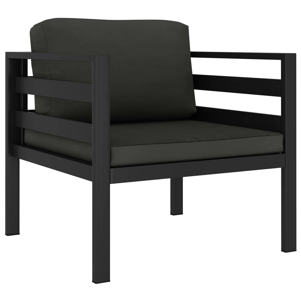Vidaxl - Salon de jardin 6 pcs avec coussins Aluminium Anthracite vidaXL 49233 - Image 4