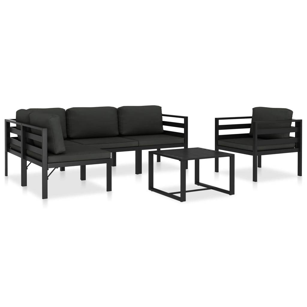 Vidaxl - Salon de jardin 6 pcs avec coussins Aluminium Anthracite vidaXL 49233
