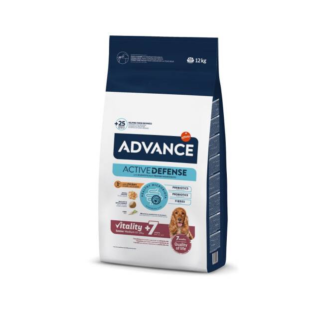 Croquettes Advance Medium Vitality Senior 7+ pour chiens âgés Sac 12 kg - Image 1