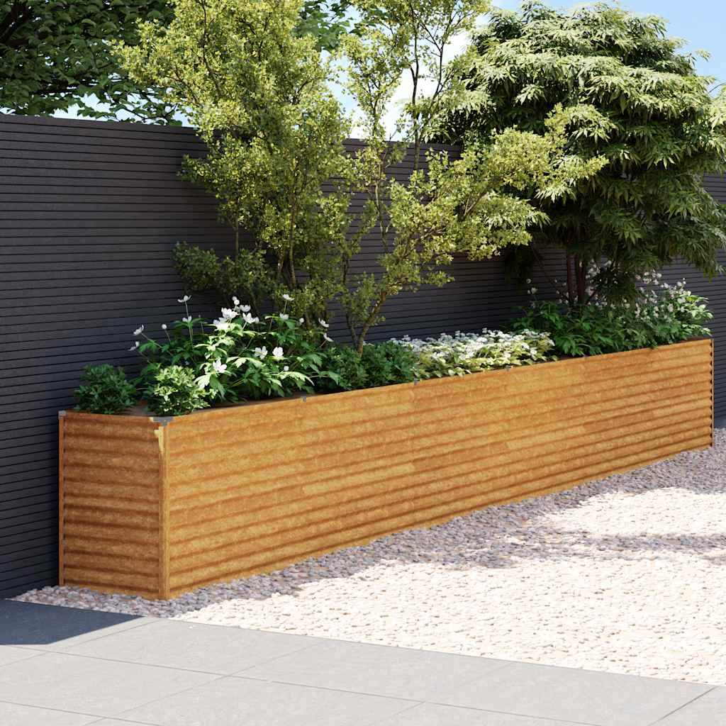 Jardinière surélevée acier corten rouillé 578 x 50 x 69 cm - PANGIVO - Image 1