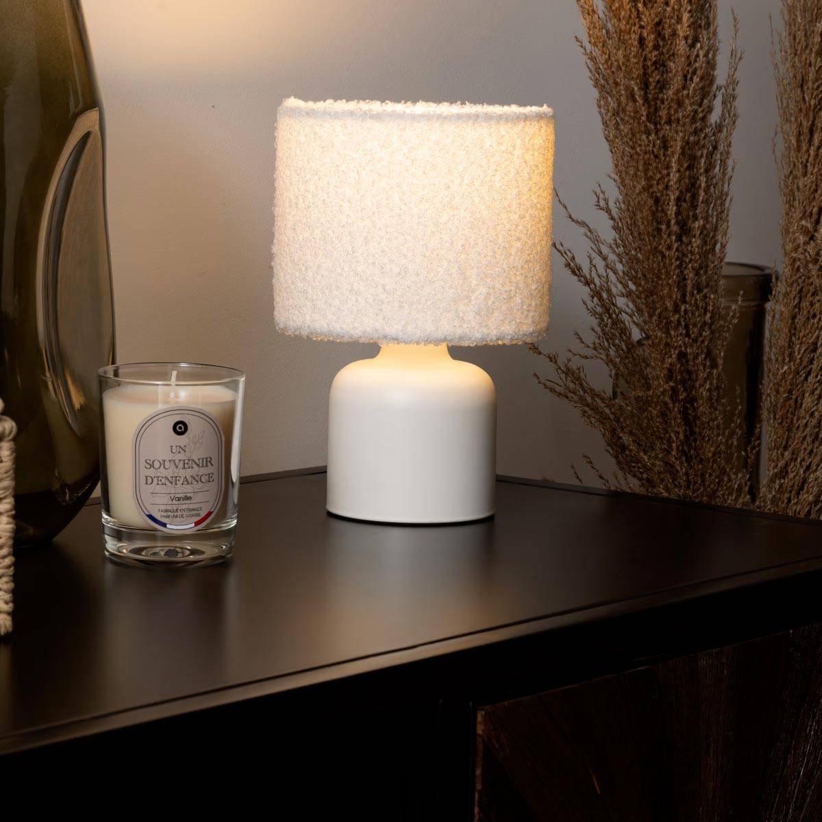 Lampe à Poser Bouclette "Bona" 22cm Blanc - Image 4