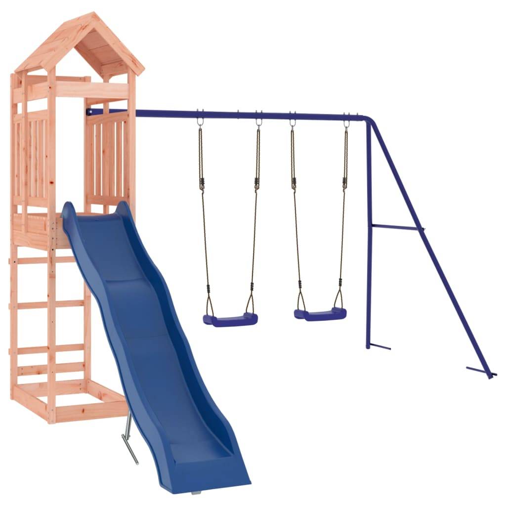 Helloshop26 - Aire de jeux d'extérieur balançoires toboggan portiques robuste jeux jardin 320 x 349 x 238 cm bois massif de douglas - Image 1