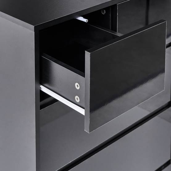 Beliani - Commode MDF Noir ALBERTA - 60x38x94- Beliani - Image 7