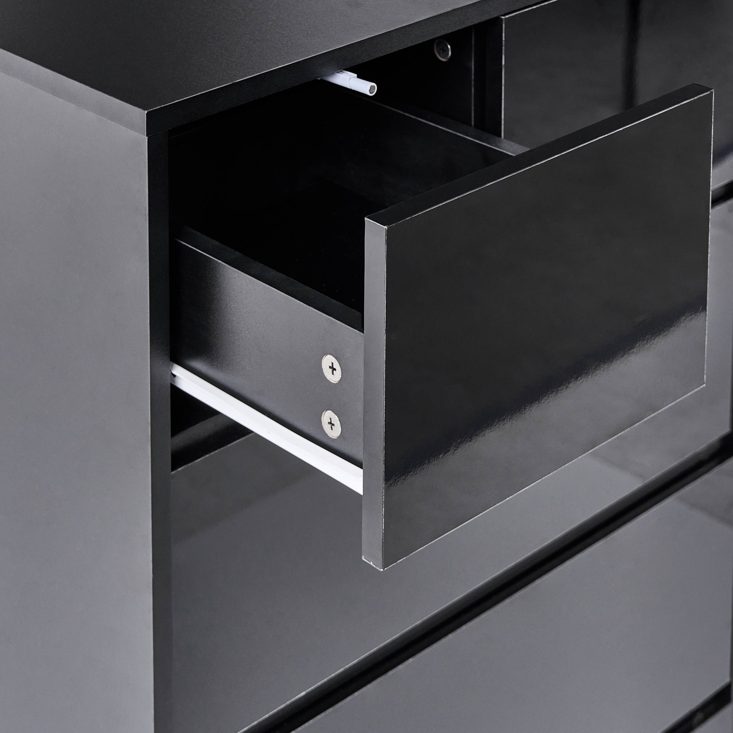 Beliani - Commode MDF Noir ALBERTA - 60x38x94- Beliani - Image 7