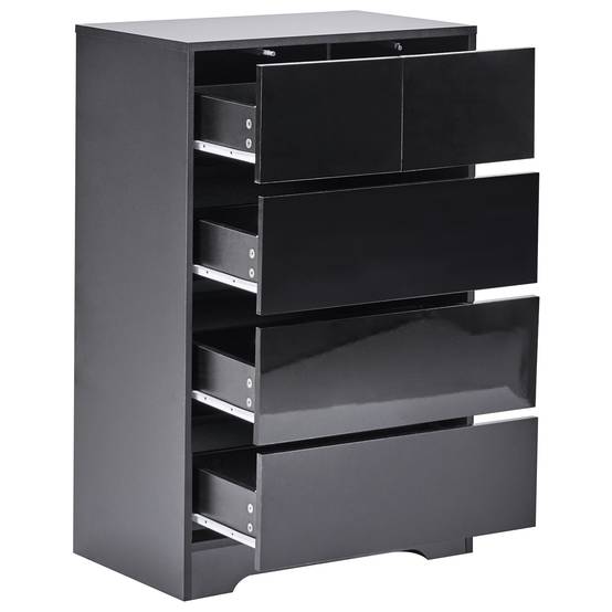 Beliani - Commode MDF Noir ALBERTA - 60x38x94- Beliani - Image 4
