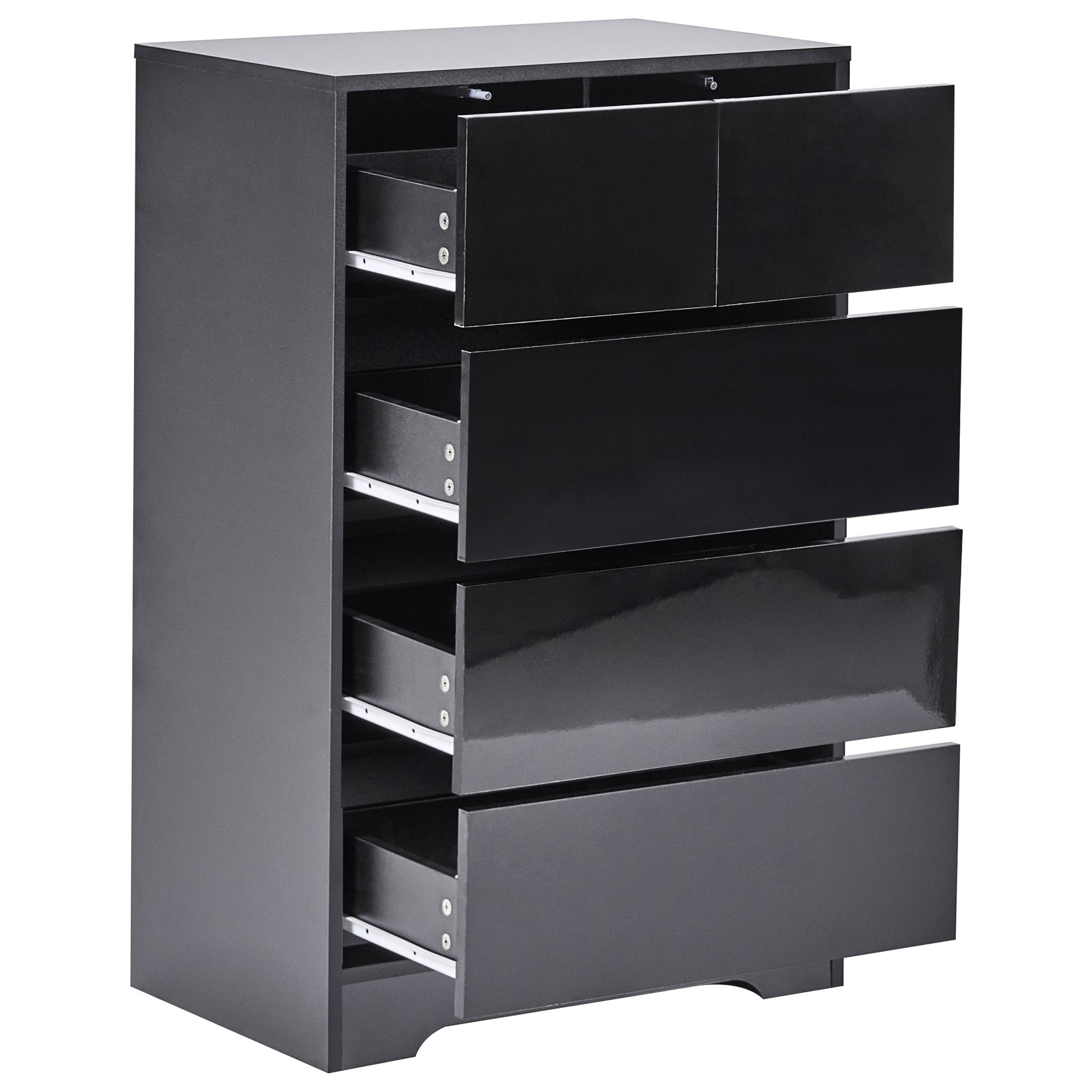 Beliani - Commode MDF Noir ALBERTA - 60x38x94- Beliani - Image 4