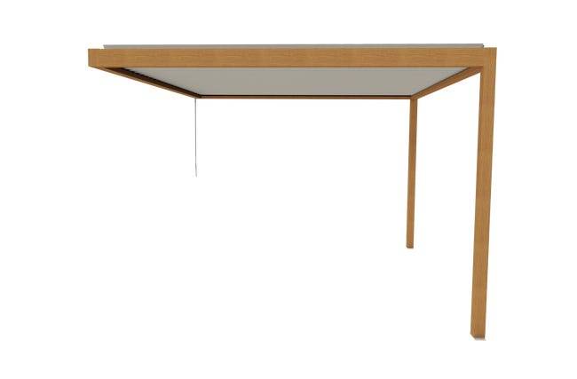 Pergola Bioclimatique Aluminium Adossée Aspect Bois 4x3,5 Manuelle S ORIAL France - Image 7