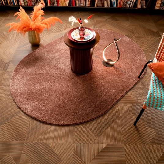 Decoweb - Tapis ovale - Lumicolor - Marron auburn - 160 x 230 cm - Decoweb - Image 1