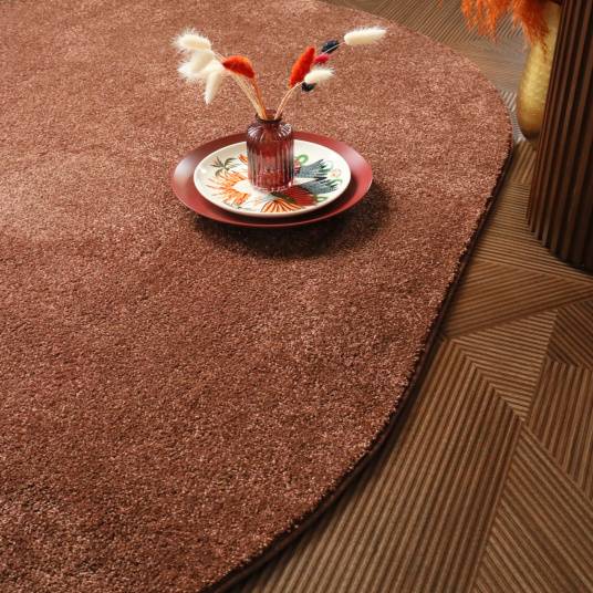 Decoweb - Tapis ovale - Lumicolor - Marron auburn - 160 x 230 cm - Decoweb - Image 3
