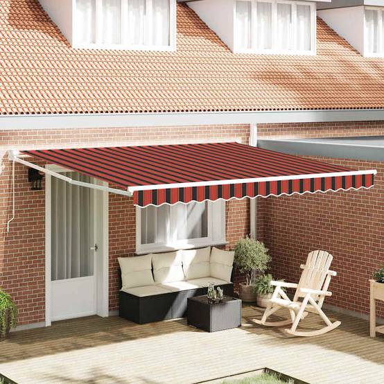 Store banne | Auvent Rouge et Noir 350 x 250 x 165 cm Polyester Maison Chic - Image 2