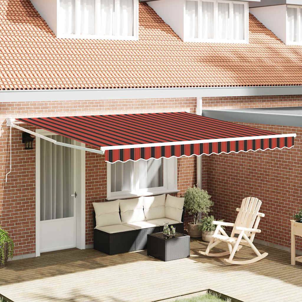 Store banne | Auvent Rouge et Noir 350 x 250 x 165 cm Polyester Maison Chic - Image 2
