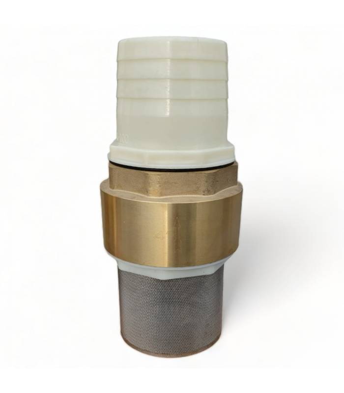 Clapet anti retour en laiton avec crépine et manchette, pour pompe - 4 pouces (100 mm)