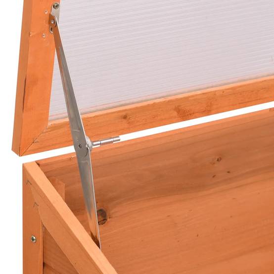 Serre Châssis Bois Polycarbonate Jardin Hivernage 180x57cm Brun - ComfortXL Outdoor Living - Image 5