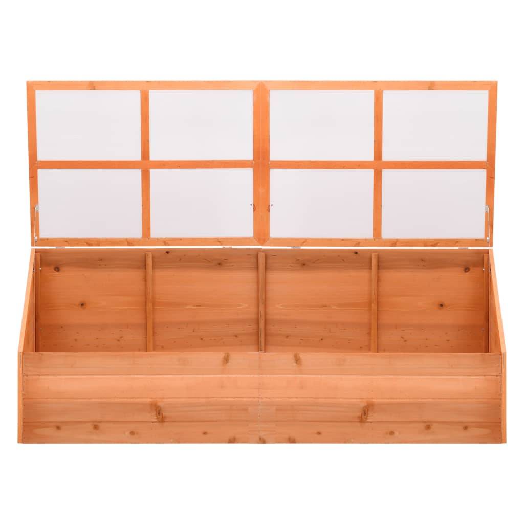Serre Châssis Bois Polycarbonate Jardin Hivernage 180x57cm Brun - ComfortXL Outdoor Living - Image 3
