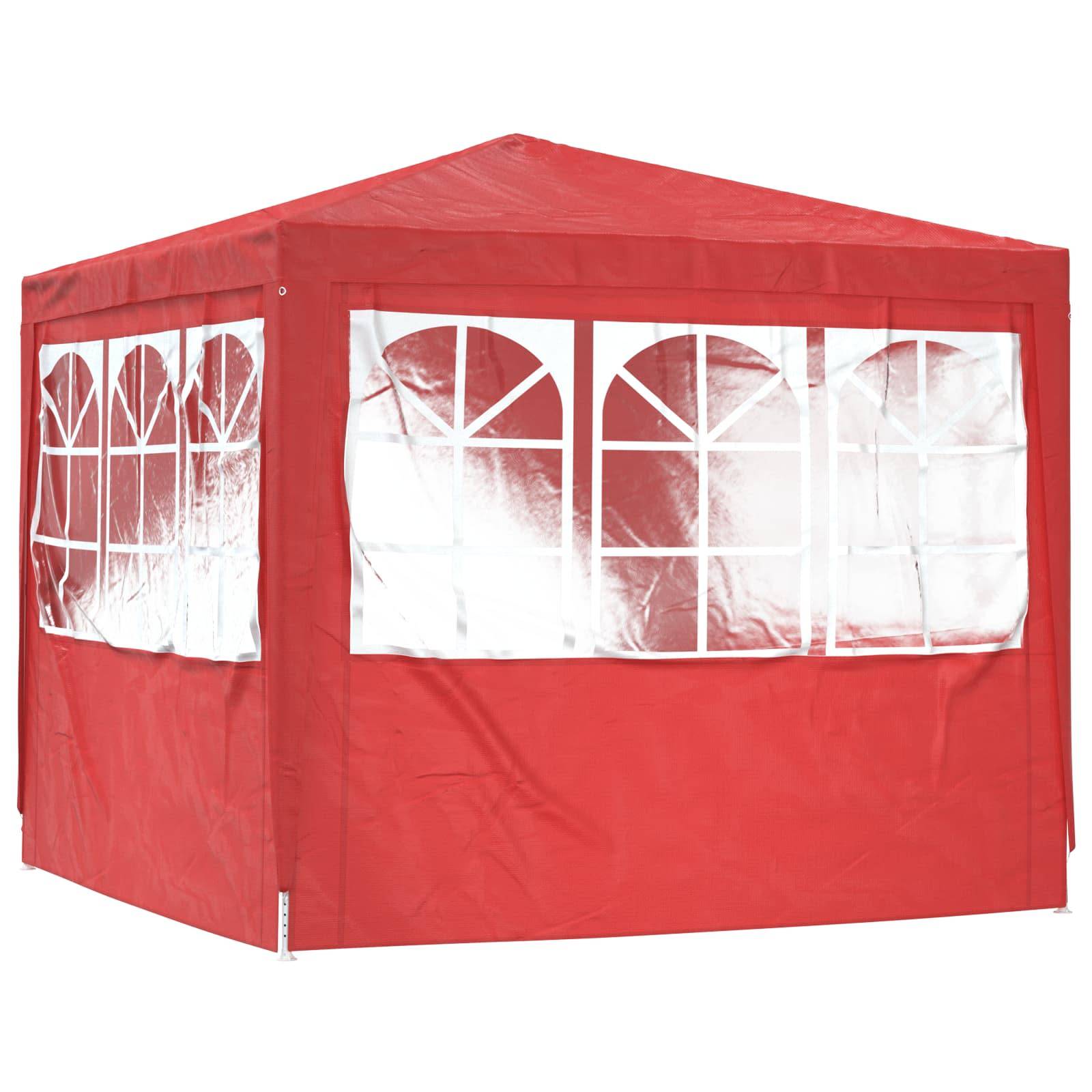 ComfortXL - Tente de réception PE acier rassemblements plein air fenêtres latérales 250x250cm rouge - ComfortXL Outdoor Living - Image 6