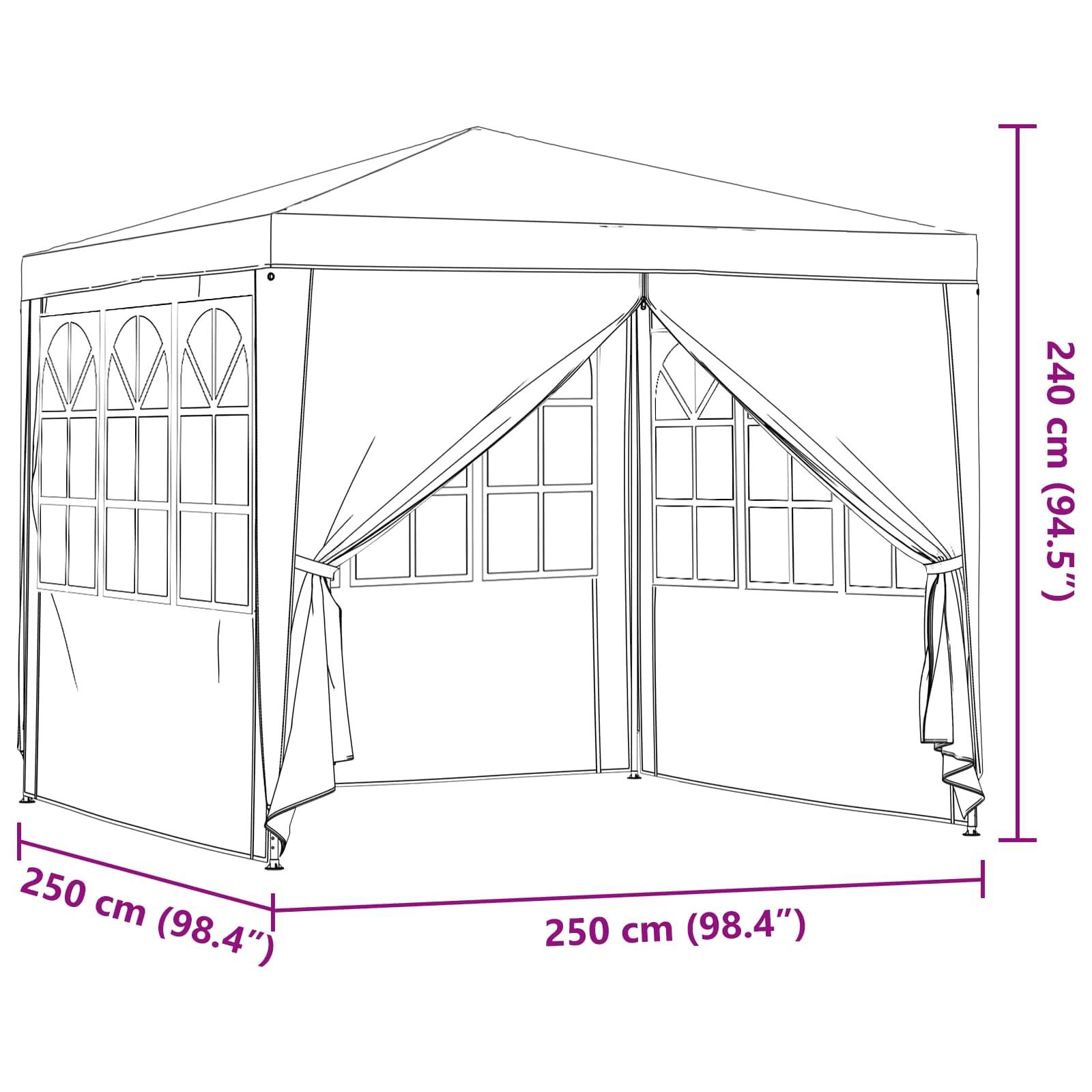 ComfortXL - Tente de réception PE acier rassemblements plein air fenêtres latérales 250x250cm rouge - ComfortXL Outdoor Living - Image 10