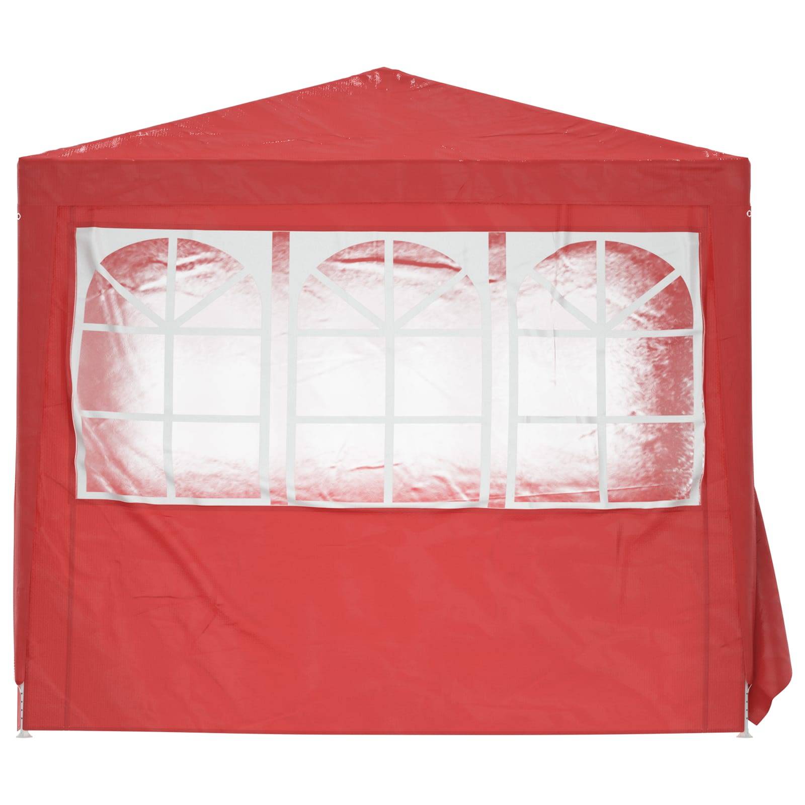 ComfortXL - Tente de réception PE acier rassemblements plein air fenêtres latérales 250x250cm rouge - ComfortXL Outdoor Living - Image 5