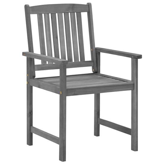 Lot de 4 Chaises d'Extérieur en Bois Gris Lavé avec Coussins pour Balcon Beige – ComfortXL Outdoor Living - Image 4