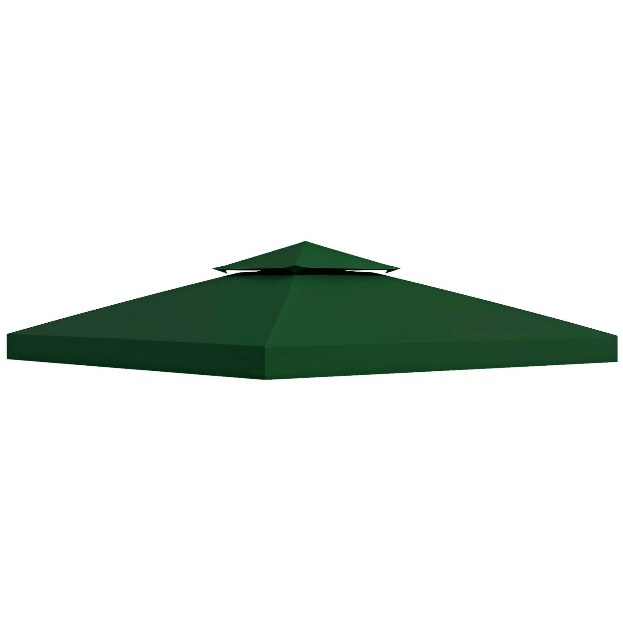 Toit de Remplacement pour Gazebo de Jardin Toile de Rechange pour pavillon tonnelle Tente 3 x 3 m Vert foncé - Image 1