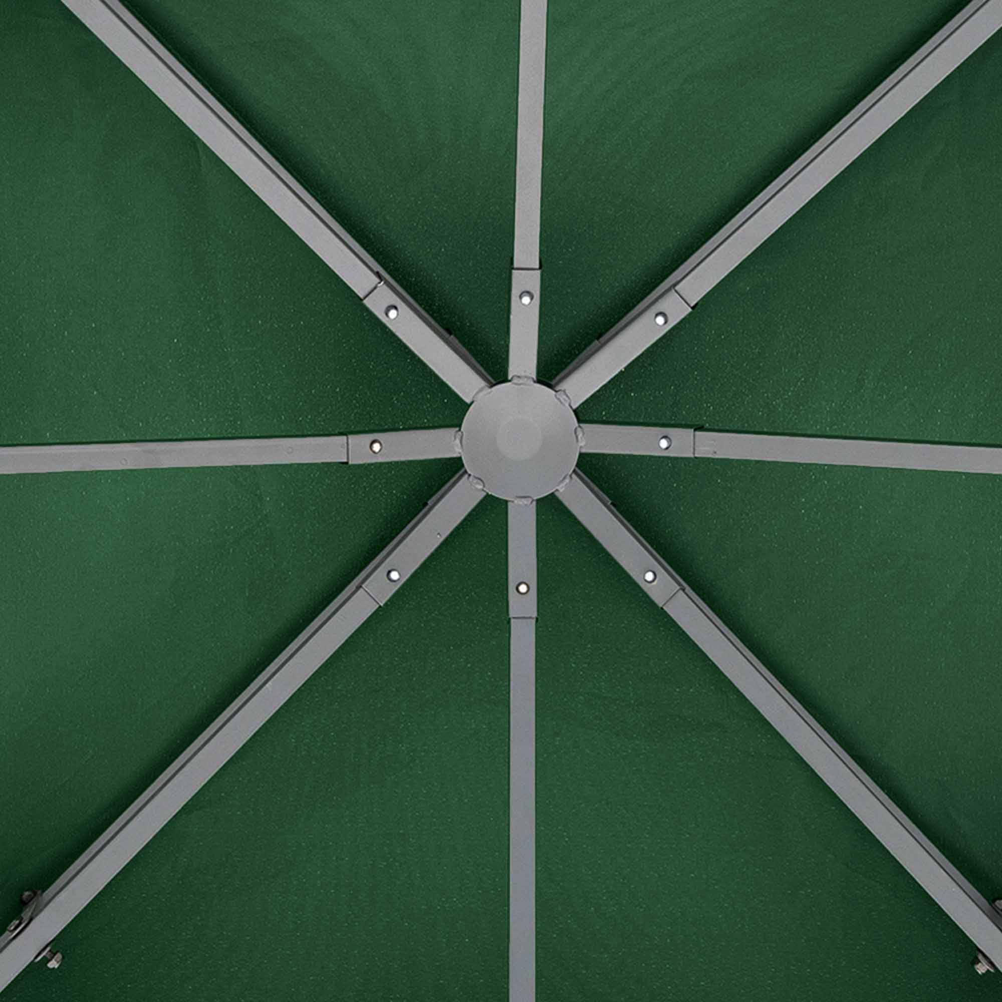 Toit de Remplacement pour Gazebo de Jardin Toile de Rechange pour pavillon tonnelle Tente 3 x 3 m Vert foncé - Image 9