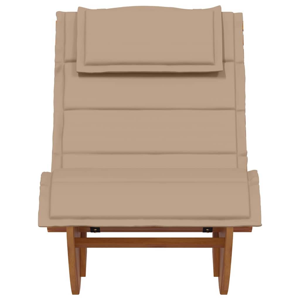 PANGIVO - Transat bois acacia marron 60 x 154 x 74 cm avec coussin, Poids :30kg - PANGIVO - Image 5