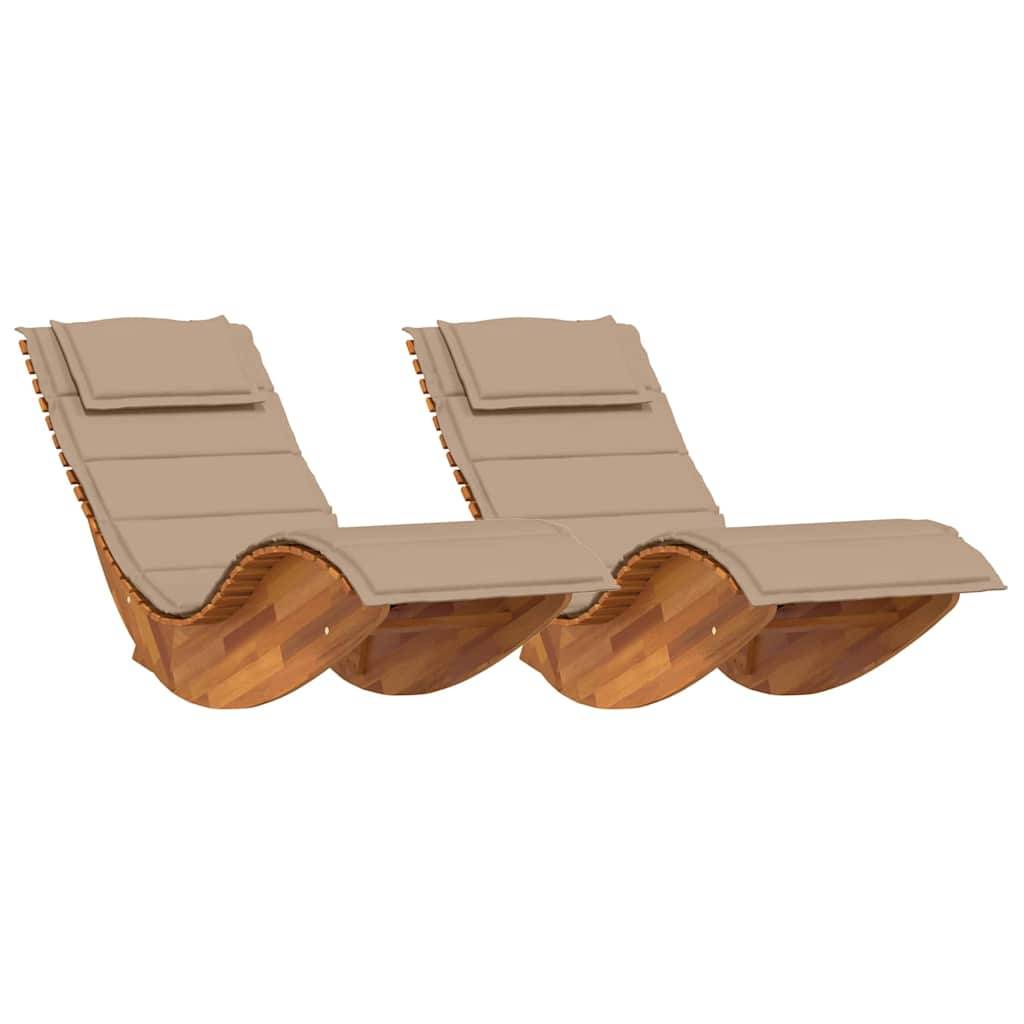 PANGIVO - Transat bois acacia marron 60 x 154 x 74 cm avec coussin, Poids :30kg - PANGIVO - Image 2