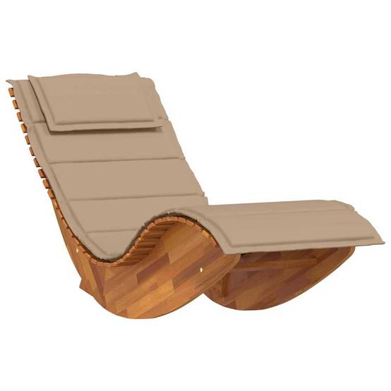 PANGIVO - Transat bois acacia marron 60 x 154 x 74 cm avec coussin, Poids :30kg - PANGIVO - Image 4