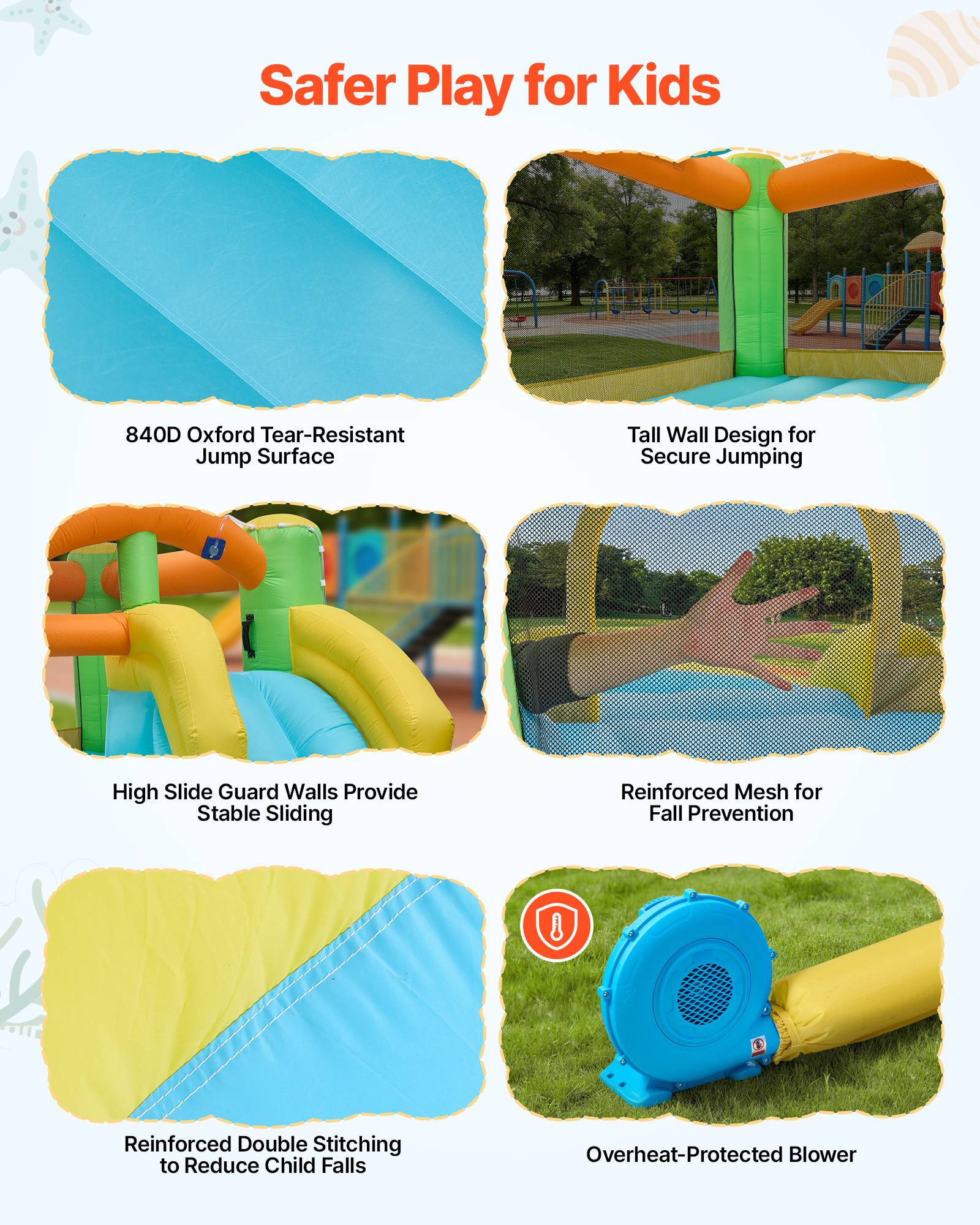 Vevor - VEVOR Château Gonflable Aire de Jeux Enfant 382x398x197 cm Deux Toboggans - Image 5