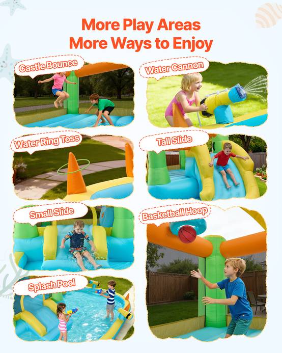 Vevor - VEVOR Château Gonflable Aire de Jeux Enfant 382x398x197 cm Deux Toboggans - Image 3