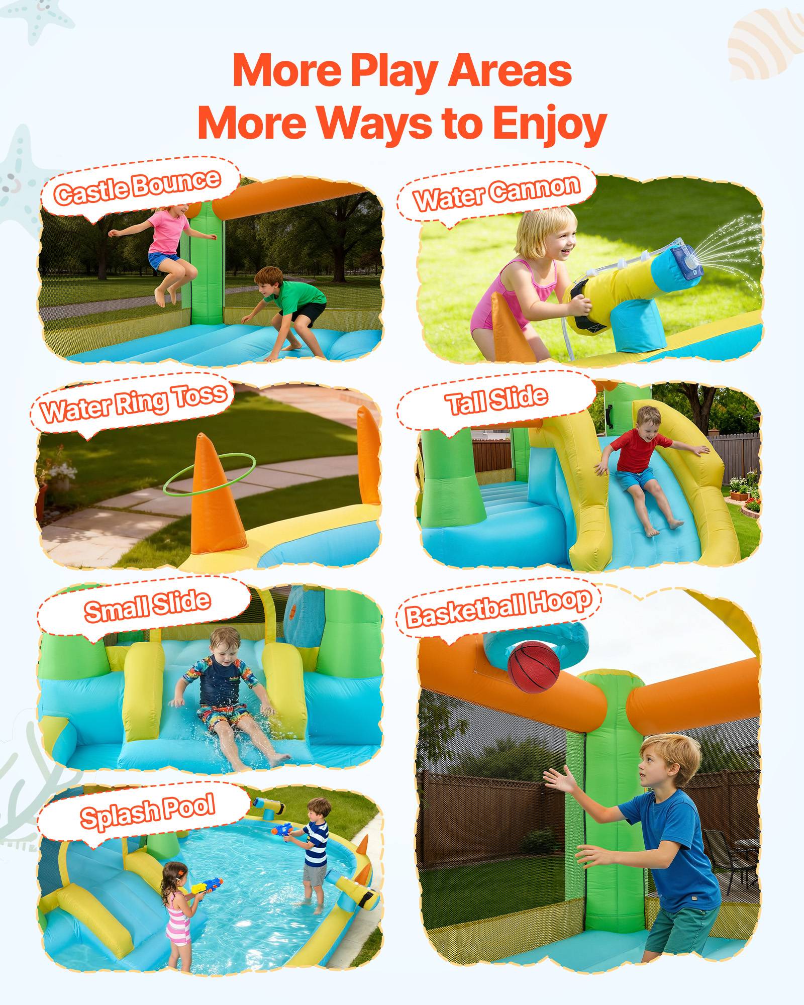 Vevor - VEVOR Château Gonflable Aire de Jeux Enfant 382x398x197 cm Deux Toboggans - Image 3