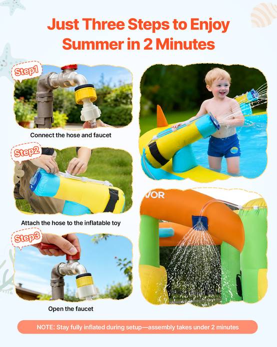 Château gonflable 8-en-1 - Aire de jeux avec toboggan, piscine, cuisine Château gonflable 8-en-1 - Aire de jeux avec toboggan, piscine, cuisine