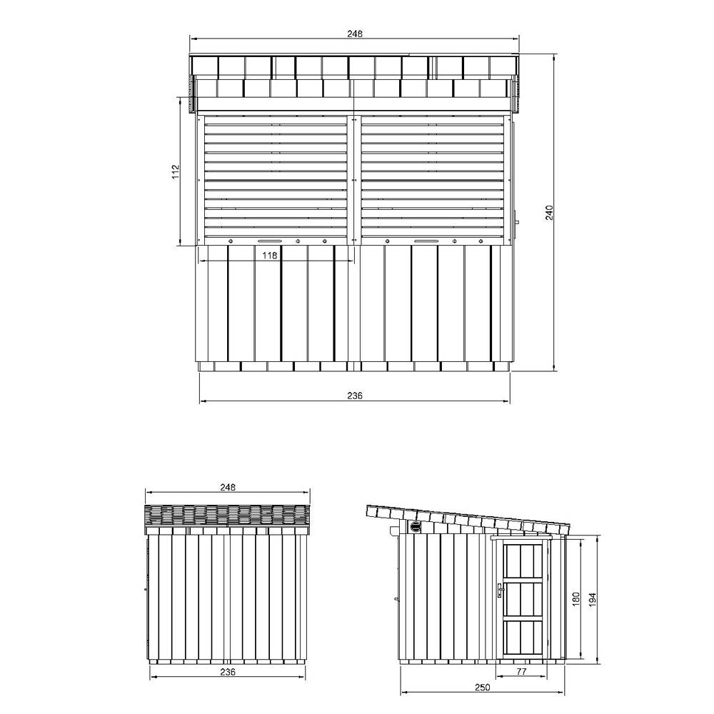 Timbela - Grand stand marché avec comptoir 5,9 m² - H240x248x305 cm - Bar jardin, kiosque extérieur - Abri de Jardin Qualité Premium - Timbela M950 - Image 6