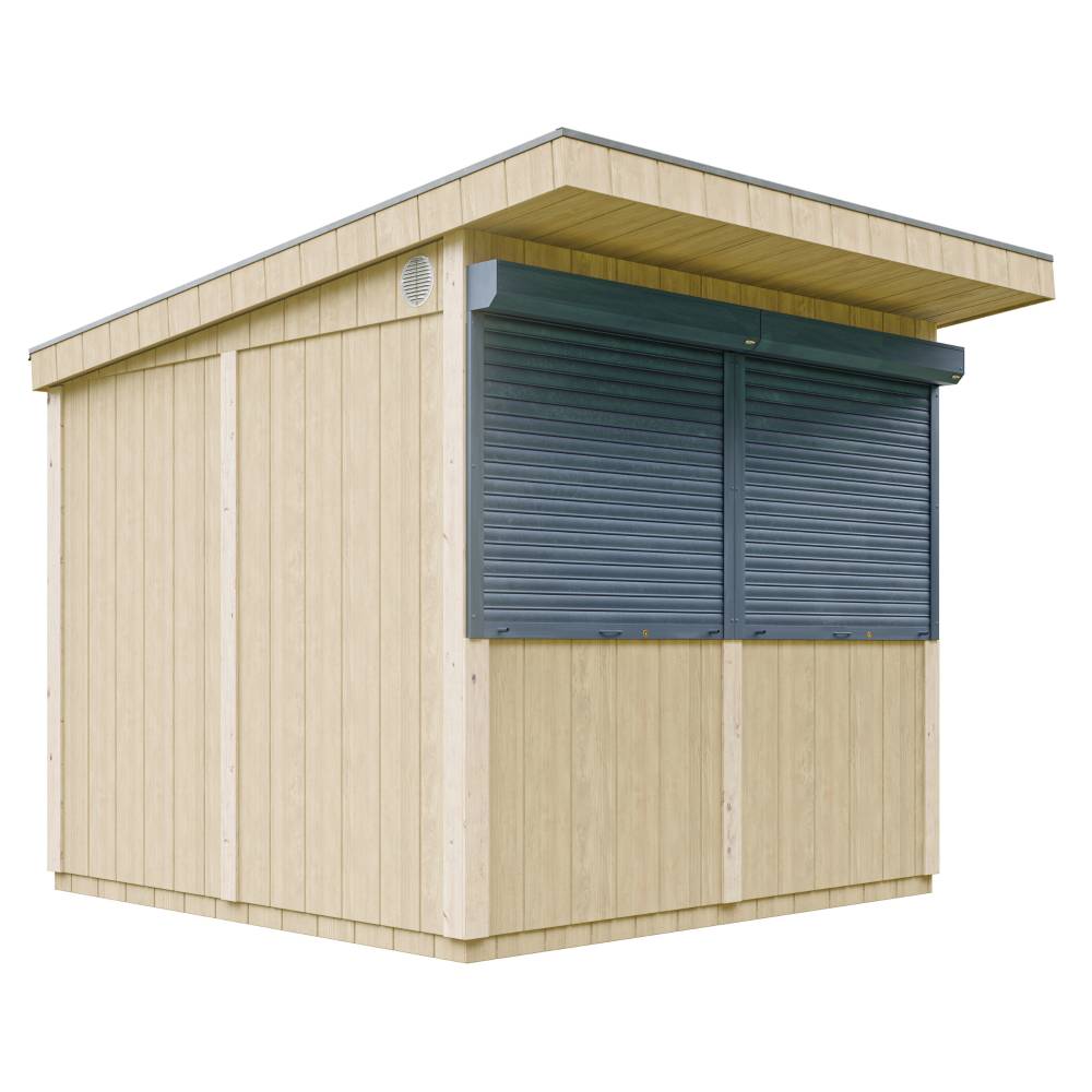 Timbela - Grand stand marché avec comptoir 5,9 m² - H240x248x305 cm - Bar jardin, kiosque extérieur - Abri de Jardin Qualité Premium - Timbela M950 - Image 2