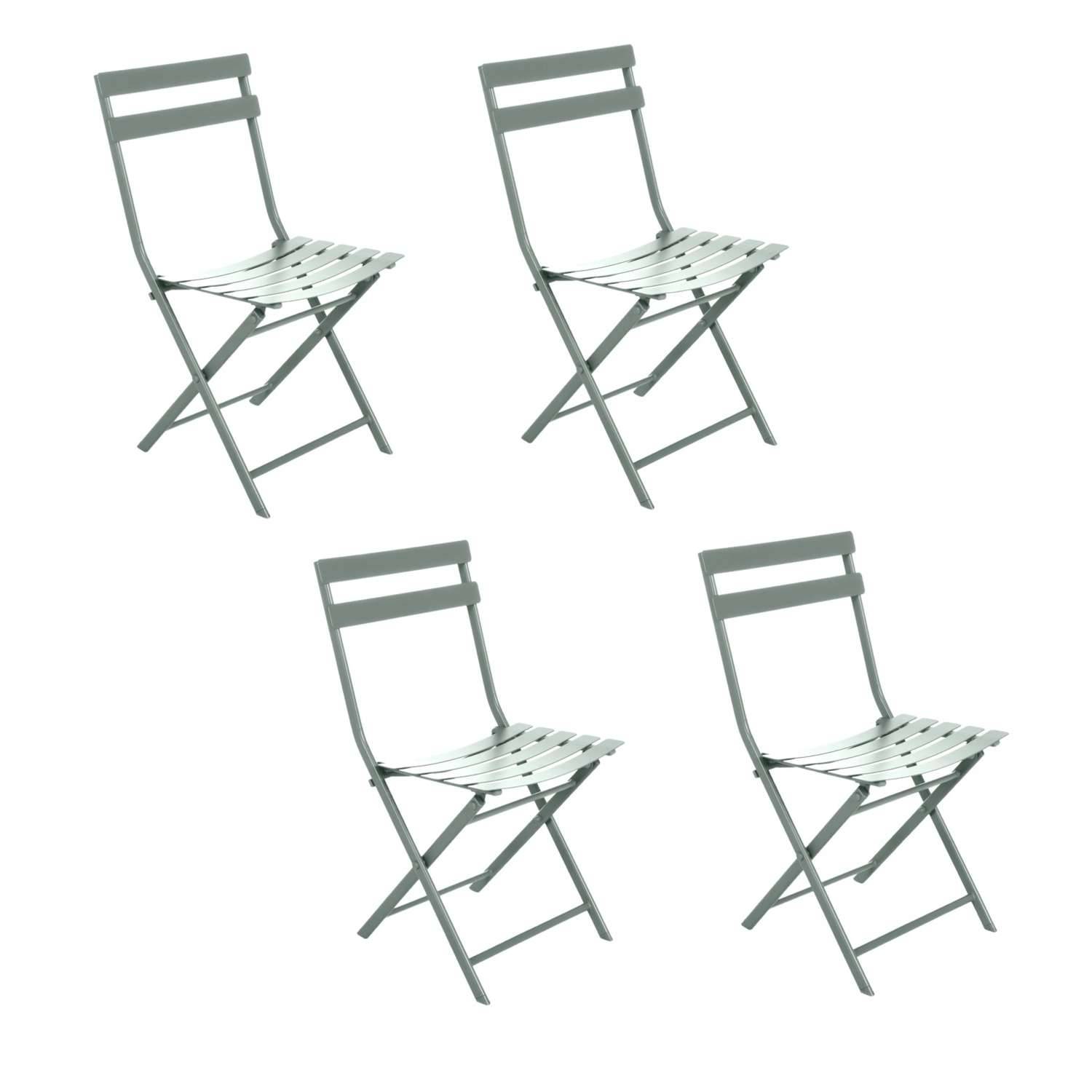 Sans Marque - Lot de 4 Chaises pliantes en métal Greensboro - Toilinux - Image 1