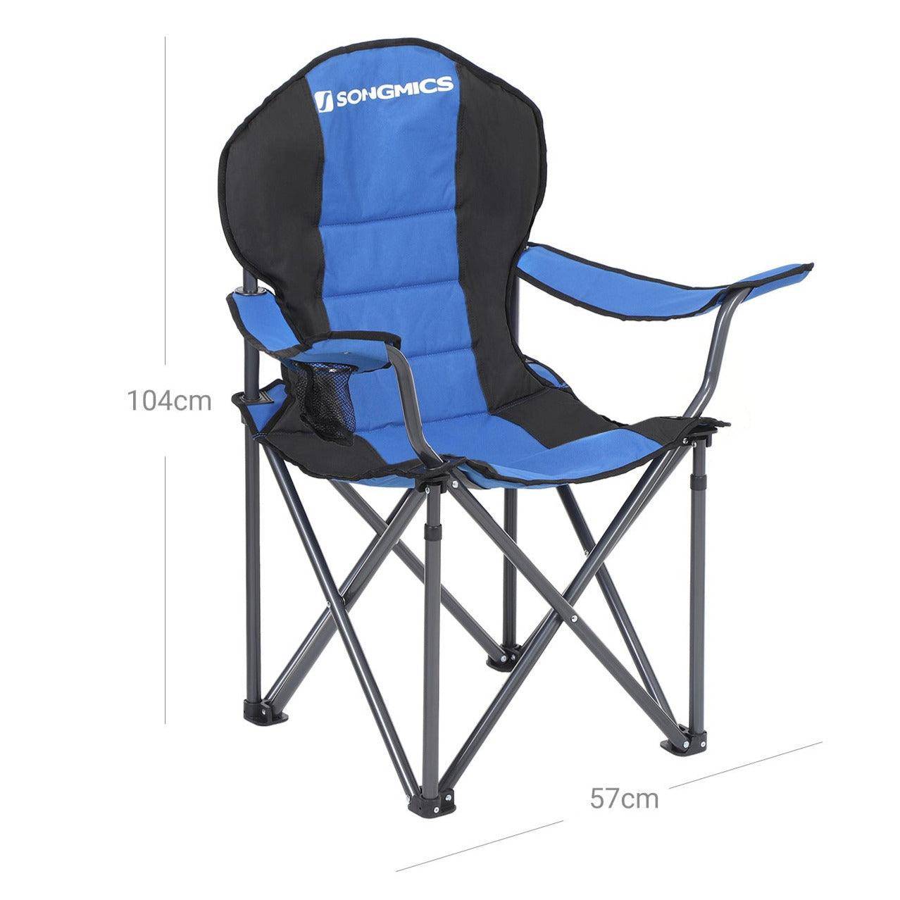 Helloshop26 - Chaise de camping pliante chaise pliante assise confortable avec rembourrage en mousse avec porte-bouteilles charge maximale chaise d'extérieur charg - Image 5