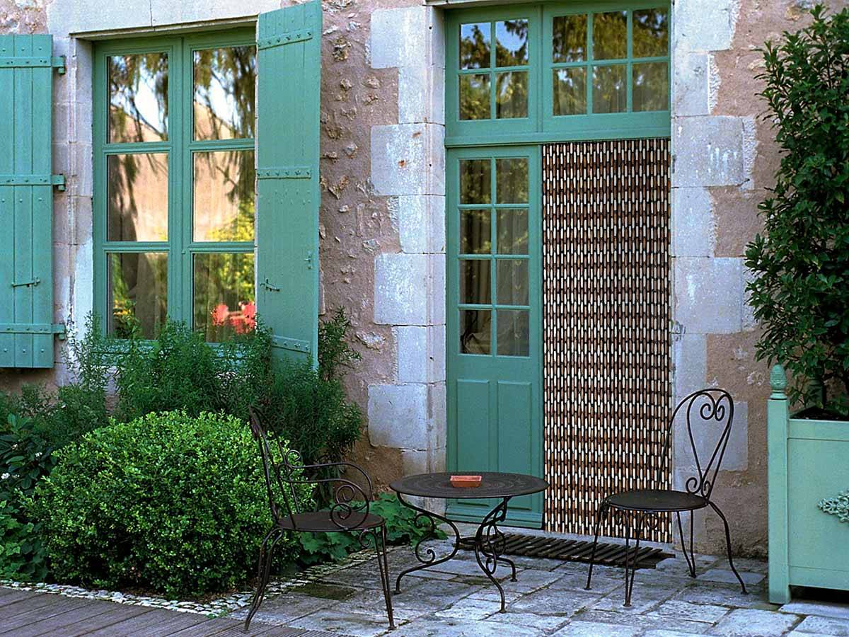 Morel - Rideau de porte en perles olives de bois vernies brun/beige Castellan 90 x 220 cm - Morel - Image 2