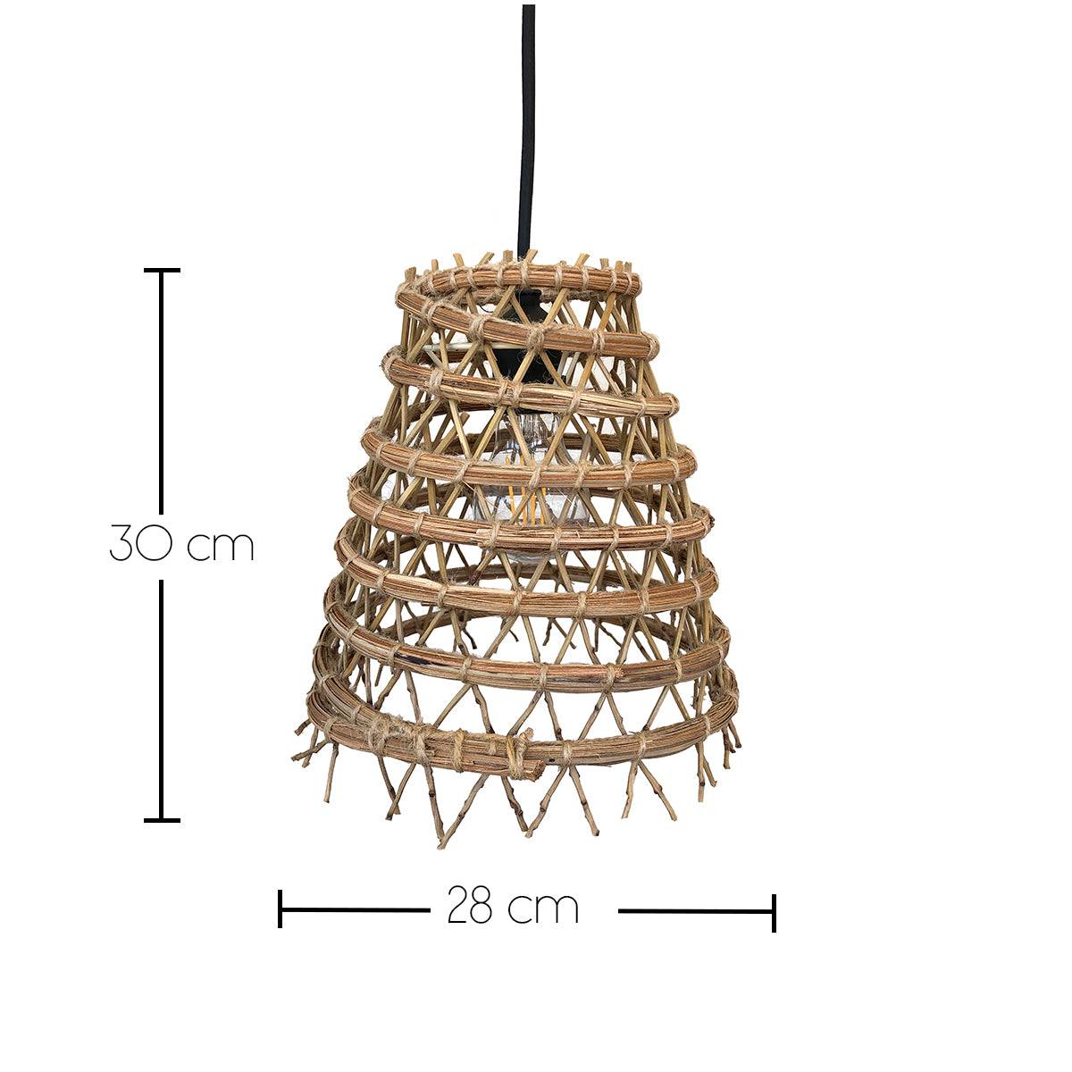 Lumisky - Suspension extérieur ZAKARI OUTDOOR CABLE Beige Fibre naturelle D28CM - Image 4